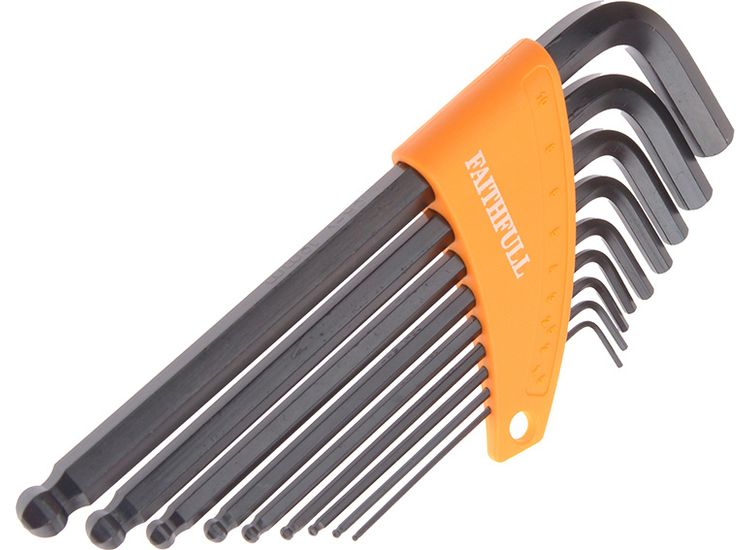 Faithfull Metric Ball End Long Arm Hexagon Key Set, 9 Piece