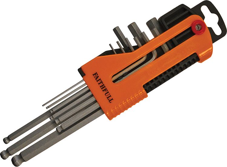 Faithfull Metric Long Arm Ball End Hex Key Set, 9 Piece