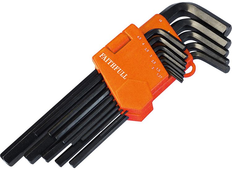Faithfull Metric Long Arm Hex Key Set, 13 Piece