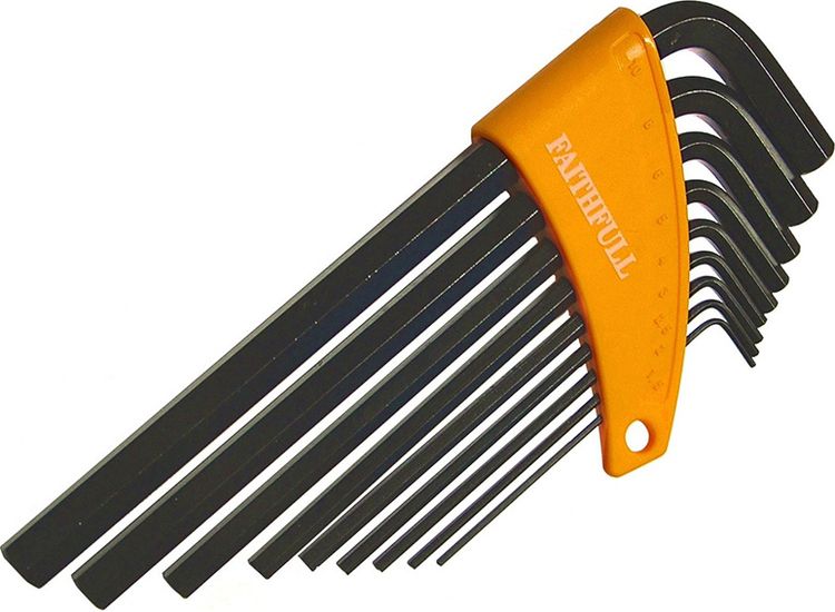 Faithfull Metric Long Arm Hex Key Set, 9 Piece