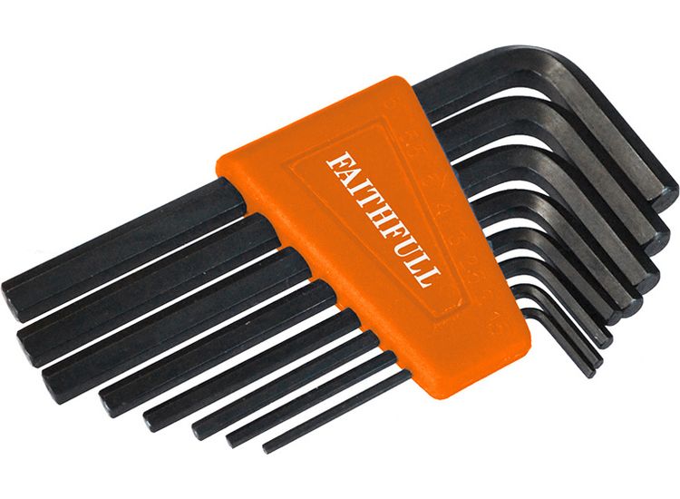 Faithfull Metric Short Arm Hexagon Key Set, 8 Piece