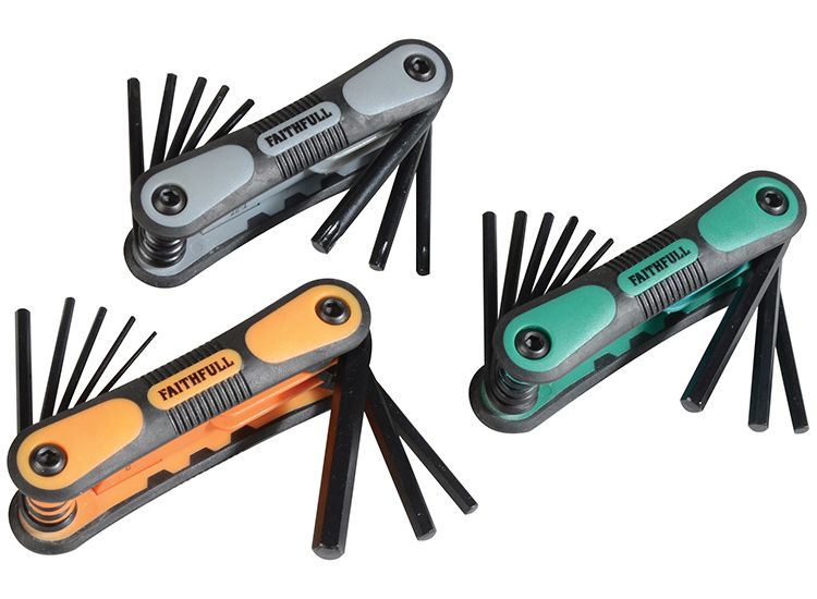 Faithfull Metric, Imperial &amp; TORX Folding Hexagonal Key Set, 25 Piece