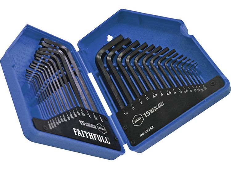 Faithfull Metric/Imperial Hex Key Set, 30 Piece