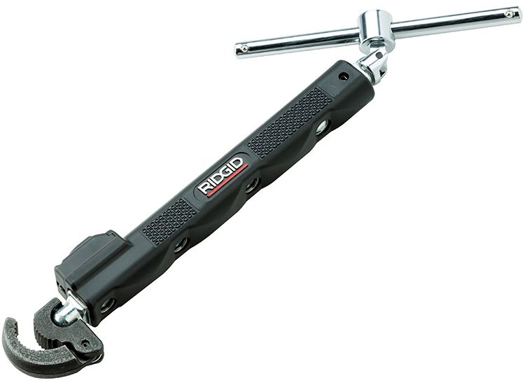 RIDGID 2017 Telescopic Basin Wrench with Led Work Light 12-32mm Capacity