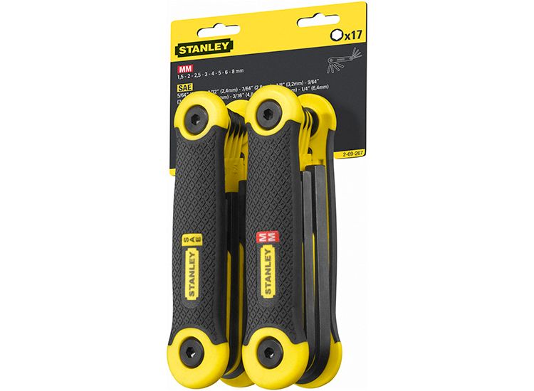 STANLEY® Metric &amp; Imperial Folding Hexagon Key Set, 17 Piece