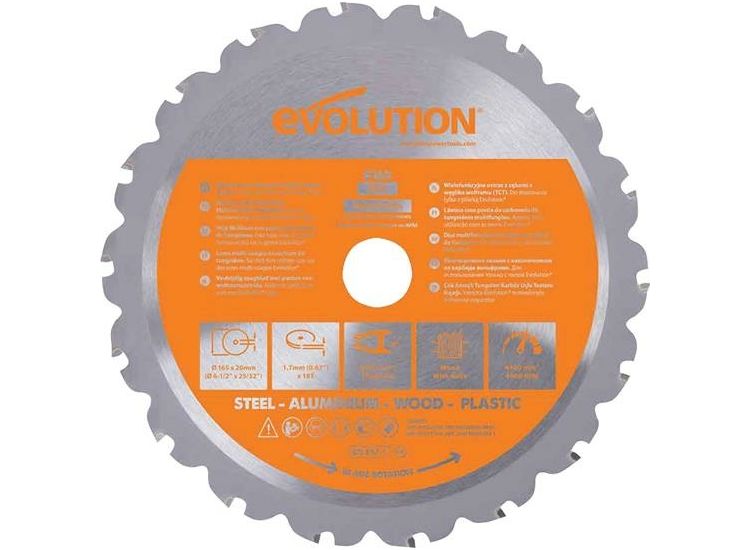 Evolution Multi-Material Saw Blade 165 x 20mm x 18T