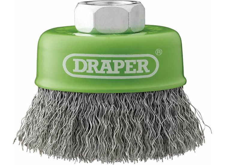 Draper 08051 Stainless-Steel Crimped Wire Cup Brush, 65mm, M14