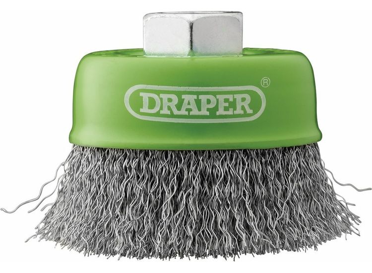 Draper 08052 Stainless-Steel Crimped Wire Cup Brush, 75mm, M14