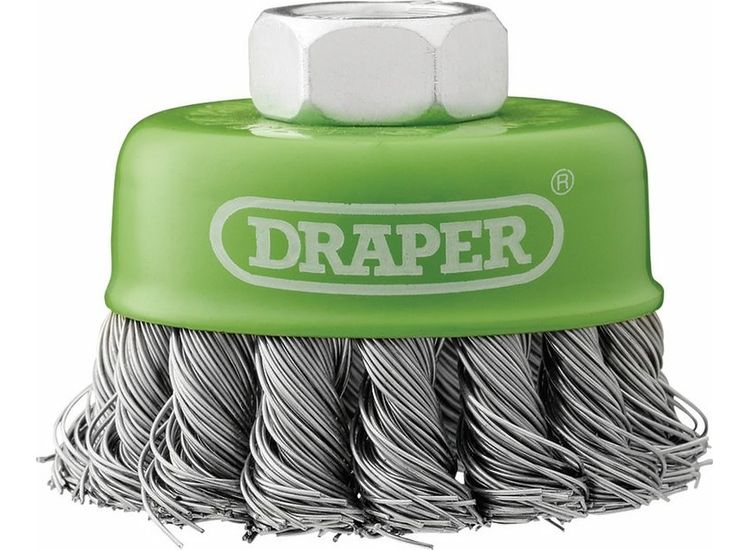 Draper 08053 Stainless-Steel Twist-Knot Wire Cup Brush, 65mm, M14
