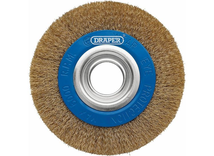 Draper 08066 Brassed Steel Bench Grinder Wire Wheel Brush, 150 x 31.75mm