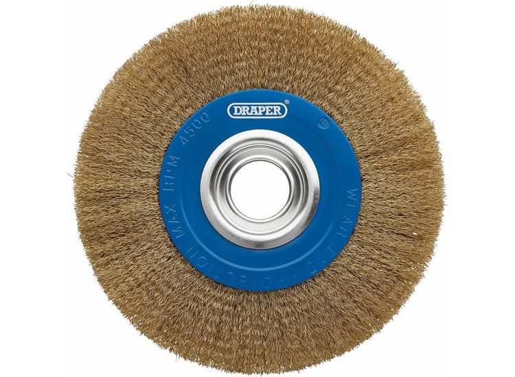 Draper 08067 Brassed Steel Bench Grinder Wire Wheel Brush, 200 x 31.75mm