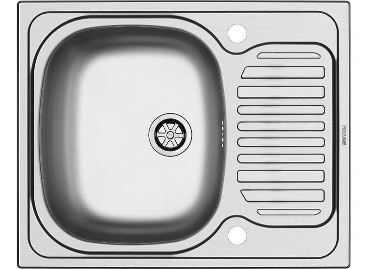 Pyramis 100174704 Aurora Single Bowl Half Drainer Stainless Steel Sink