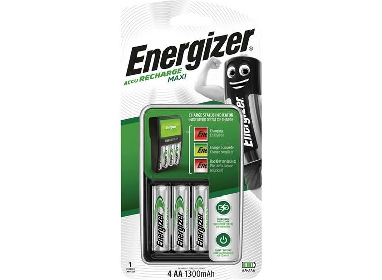 Energizer® Maxi Charger plus 4 x AA 1300 mAh Batteries