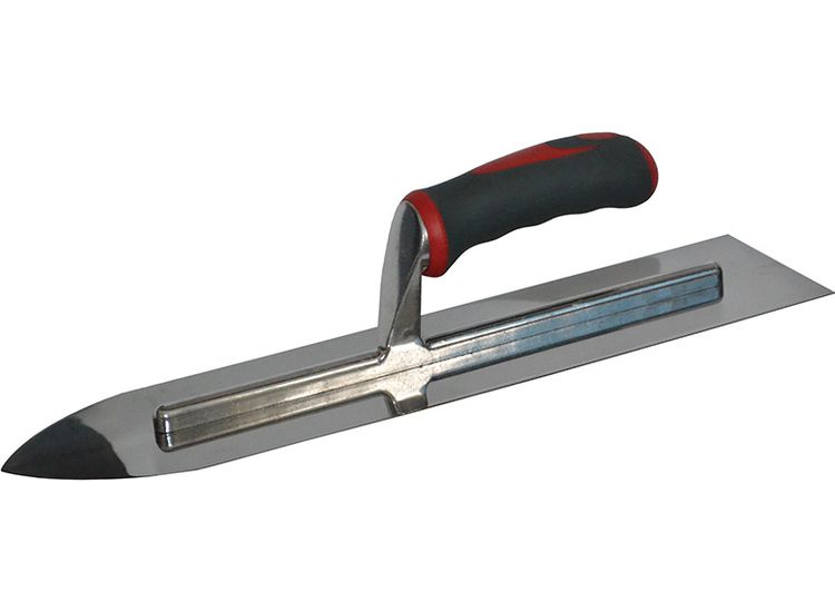 Faithfull Flooring Trowel Stainless Steel Soft Grip Handle 16 x 4in