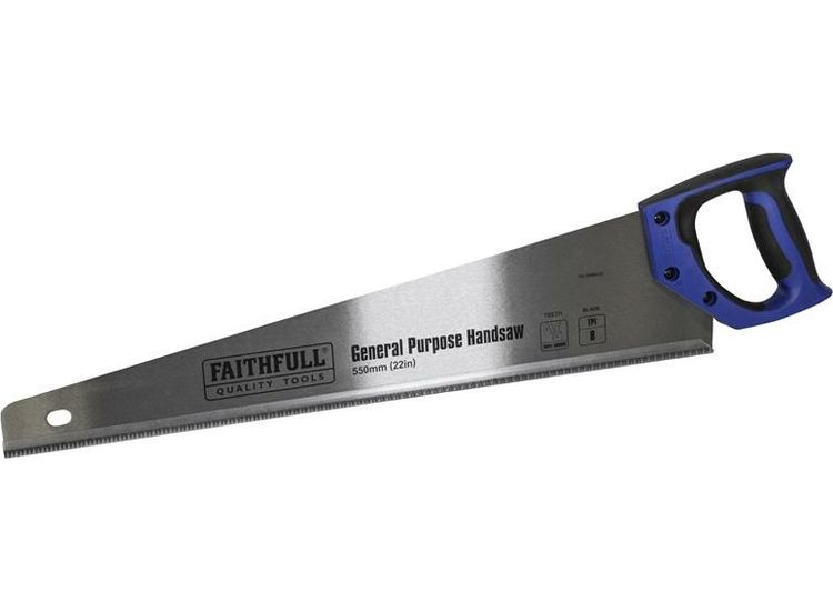 Faithfull General-Purpose Hardpoint Handsaw 550mm (22in) 8 TPI