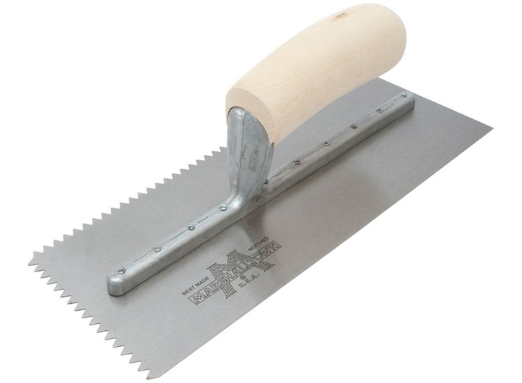 Marshalltown M701S Notched Trowel V 3/16in Wooden Handle 11 x 4.1/2in