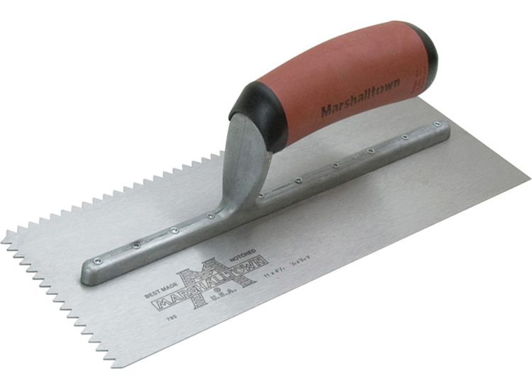 Marshalltown M701SD V 3/16in Notched Trowel DuraSoft® Handle 11 x 4.1/2in