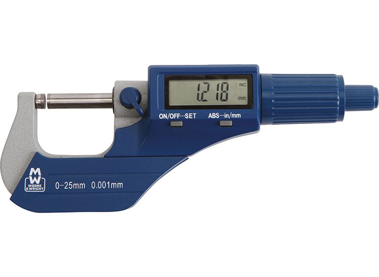 Moore &amp; Wright MW200-01DBL Digital External Micrometer 0-25mm/0-1in 0.001mm/.00005in