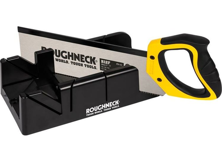 Roughneck Mitre Box &amp; Hardpoint Tenon Saw Set 300mm (12in)
