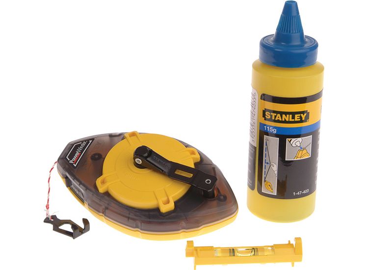 STANLEY® Power Winder Chalk Line 30m, Chalk &amp; Level