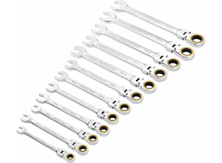 Draper 03932 Draper Expert HI-TORQ&amp;#174; Metric Flexible Head Ratchet Combination Spanner Set (12 Piece)