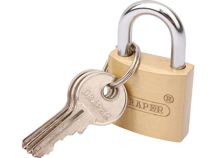 Draper 09521 DIY Series 25mm Brass Cylinder Padlock
