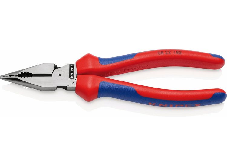 Draper 13179 KNIPEX 08 22 185 SB Needle-Nose Combination Pliers with multi-component grips black atramentized, 185mm