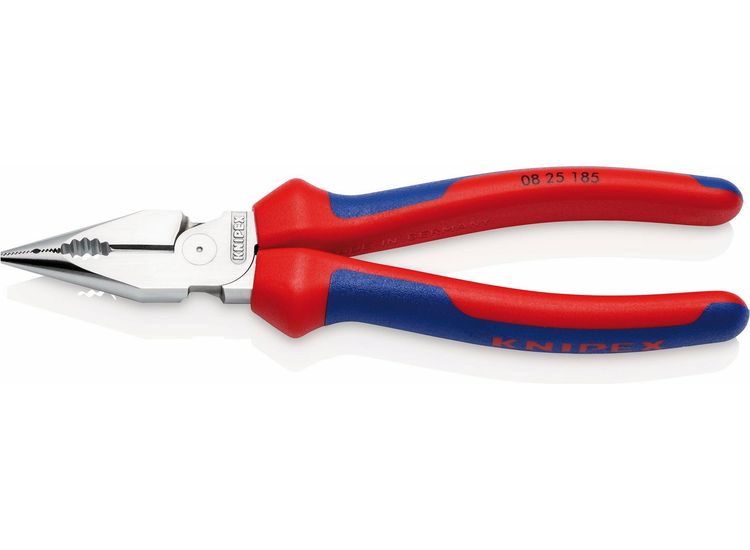 Draper 13181 KNIPEX 08 25 185 SB Needle-Nose Combination Pliers with multi-component grips chrome-plated, 185mm
