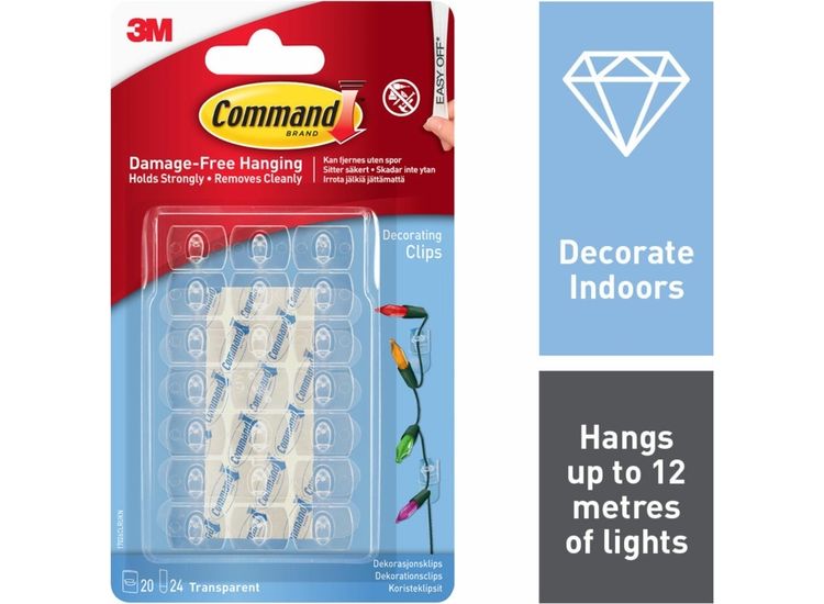 Command™ 7100108967 Clear Decorating Clips with Clear Strips