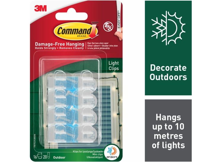 Command™ 7100109025 Outdoor Light Clips Value Pack