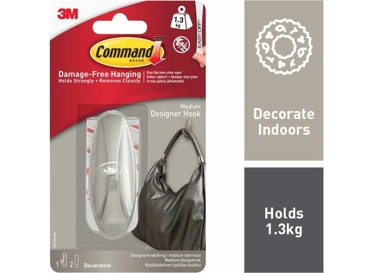 Command™ 7100117620 Medium Brushed Nickel Designer Hook