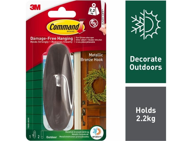 Command™ 7100134376 Outdoor Large Metallic Bronze Designer Hook