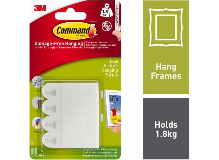 Command™ 7100236877 Small White Picture Hanging Strips