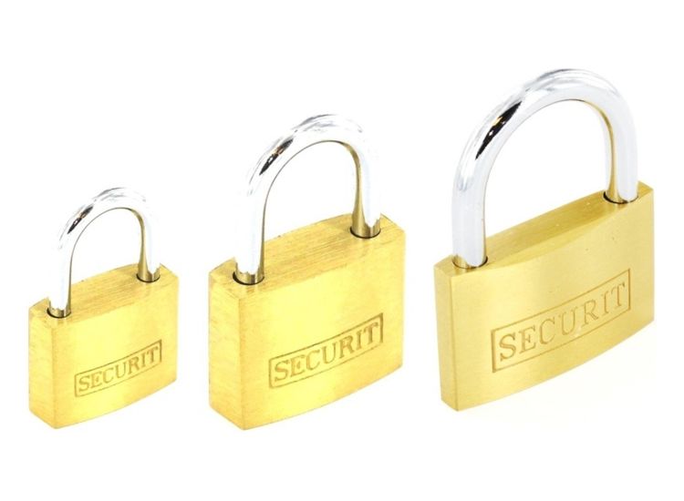 Securit C0021 Brass Padlocks Assorted Sizes (12)