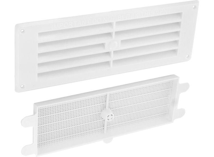 Securit S3247 Plastic Louvre Vent White Remove Fly