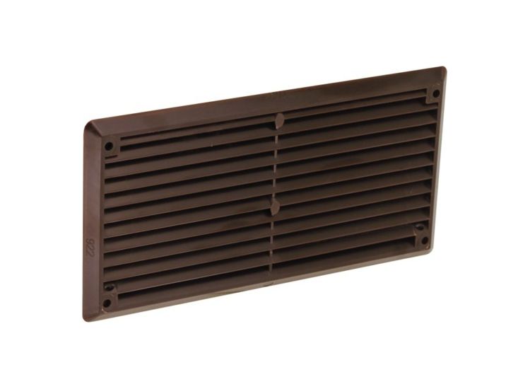 Securit Plastic Louvre Vent Brown Fixed Fly