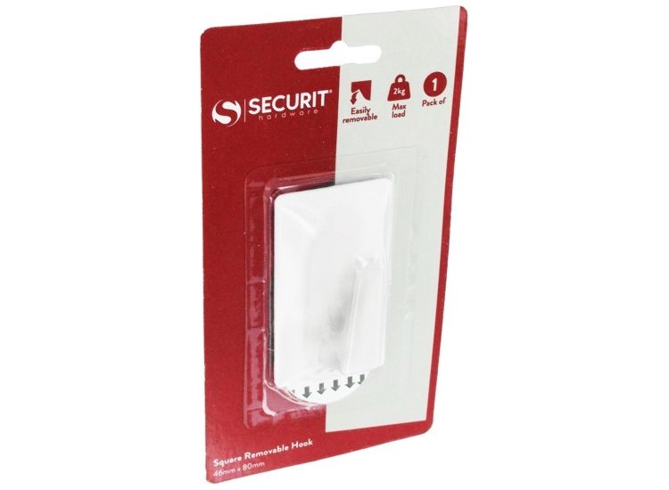 Securit Removable Square Hook White
