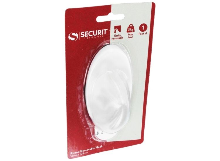 Securit Removable Oval Hook White