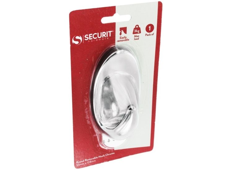Securit Removable Oval Hook Chrome