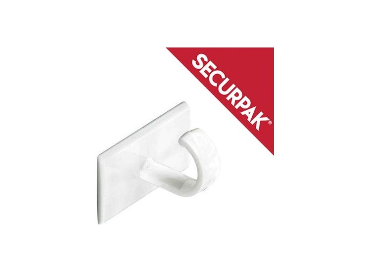 Securpak SP10132 White Self Adhesive Cup Hook