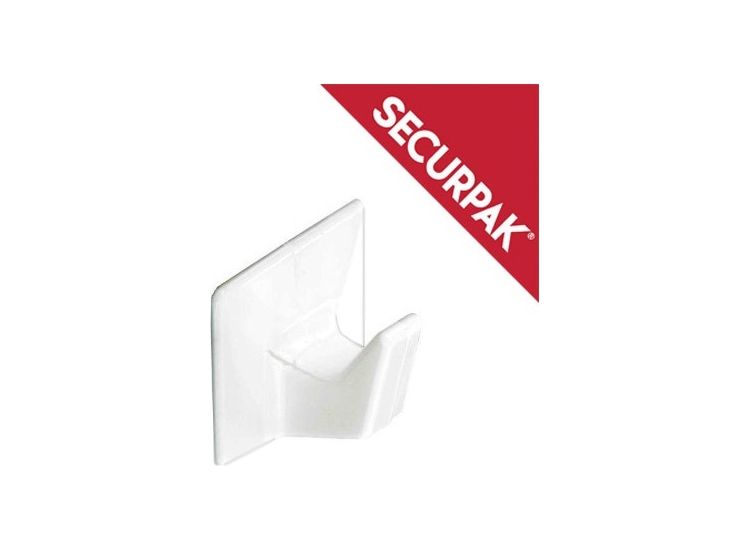 Securpak White Self Adhesive Hook