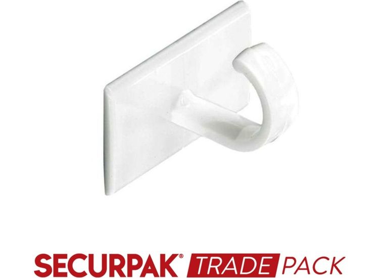 Securpak Trade Pack T10132 Self Adhesive Cup Hook White