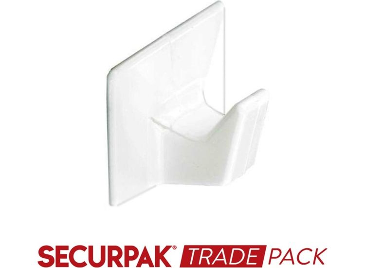 Securpak Trade Pack T10134 Self Adhesive Hook White S