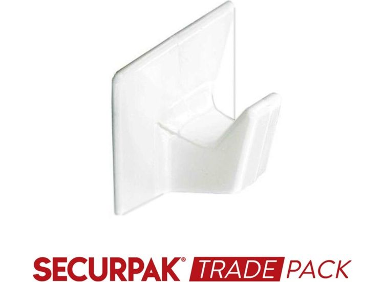 Securpak Trade Pack T10136 Self Adhesive Hook White L