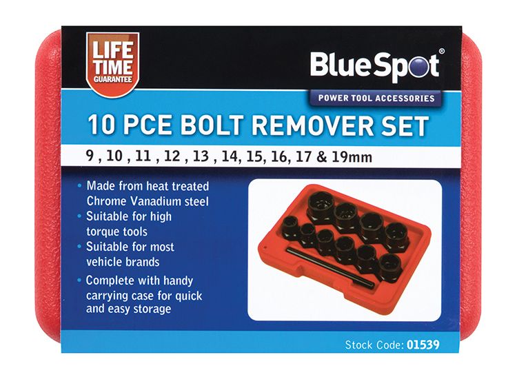 BlueSpot Tools Bolt Remover Set 9-19mm  10 Piece