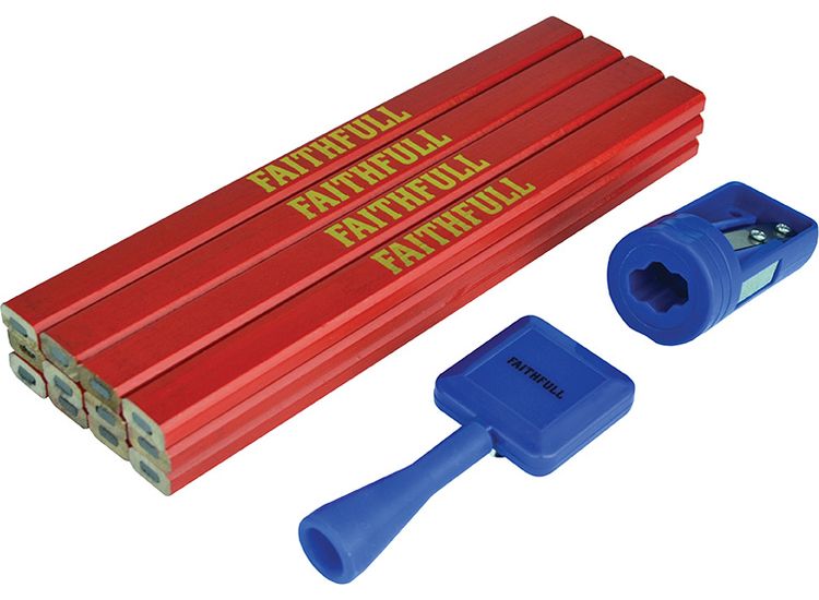 Faithfull Carpenter's Pencil Kit Red / Medium (Pack 12)