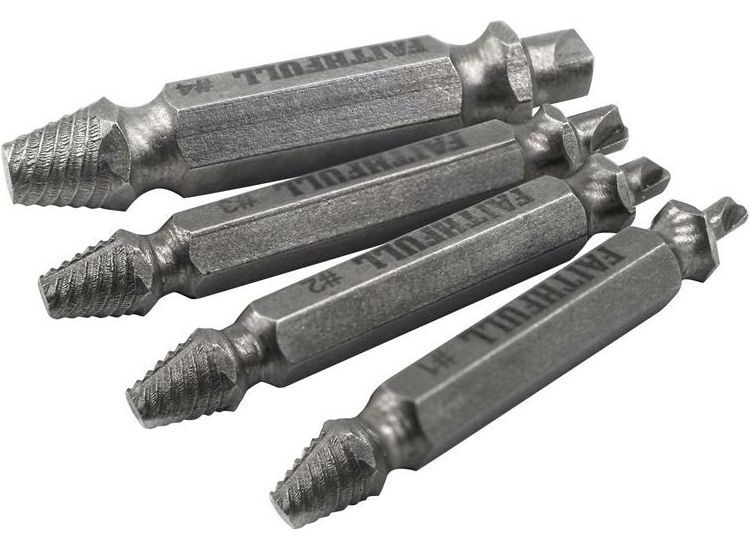 Faithfull Screw Extractor Set, 4 Piece