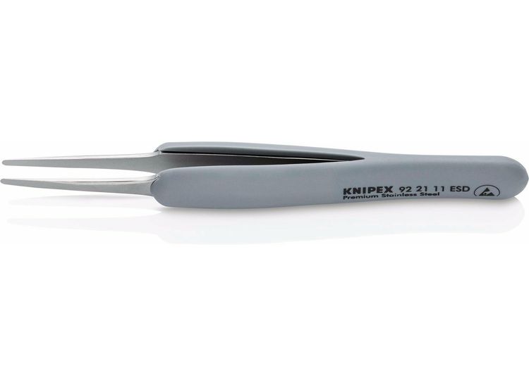 Draper 13195 KNIPEX 92 21 11 ESD Precision Tweezers with rubber handles ESD, 123mm