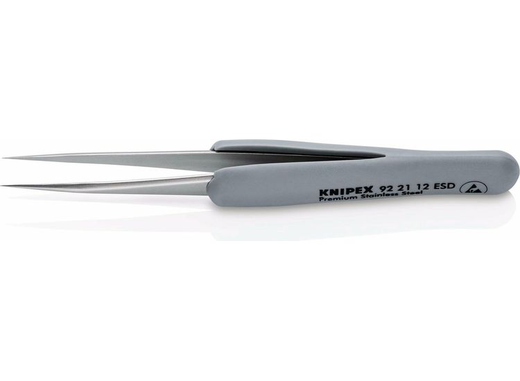 Draper 13196 KNIPEX 92 21 12 ESD Precision Tweezers with rubber handles ESD, 112mm