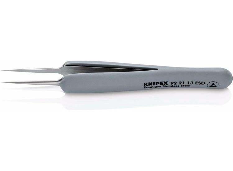 Draper 13197 KNIPEX 92 21 13 ESD Precision Tweezers with rubber handles ESD, 112mm